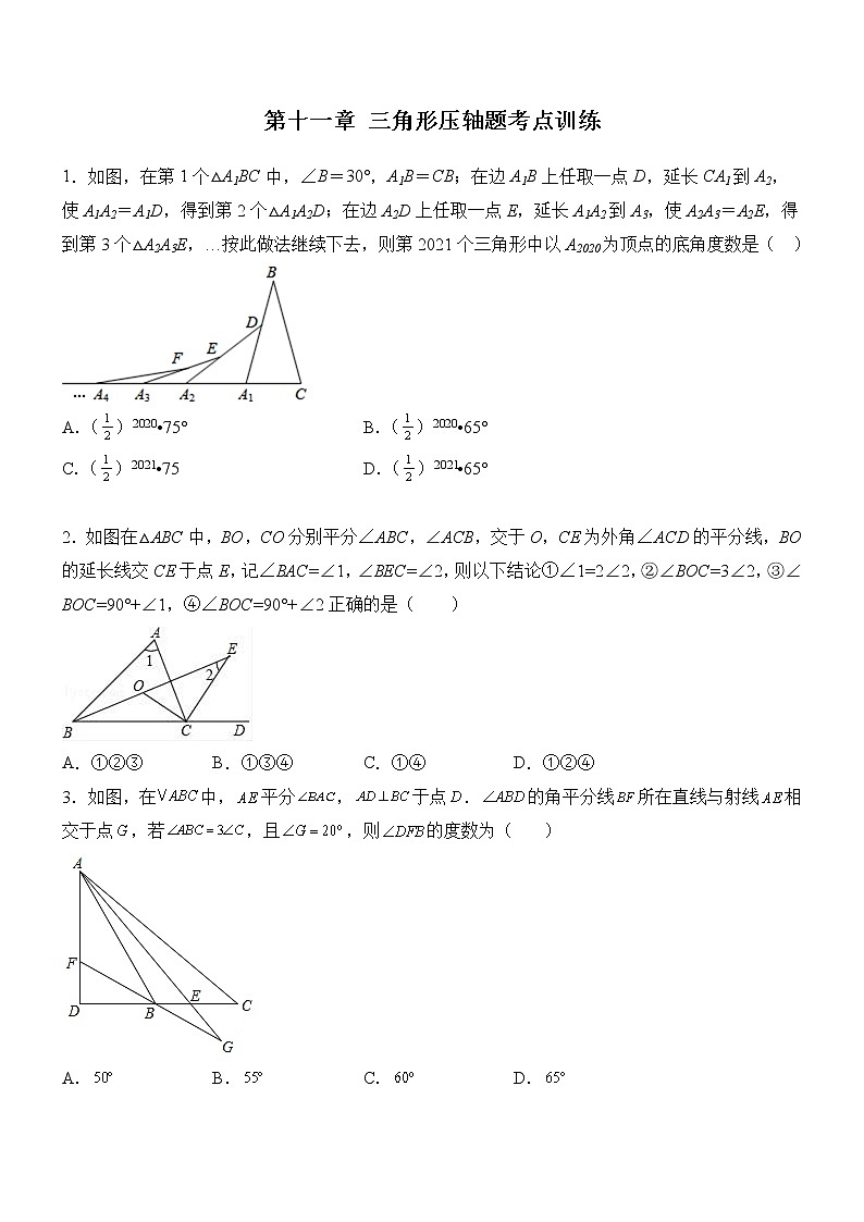 第十一章 三角形压轴题考点训练-【常考压轴题】01
