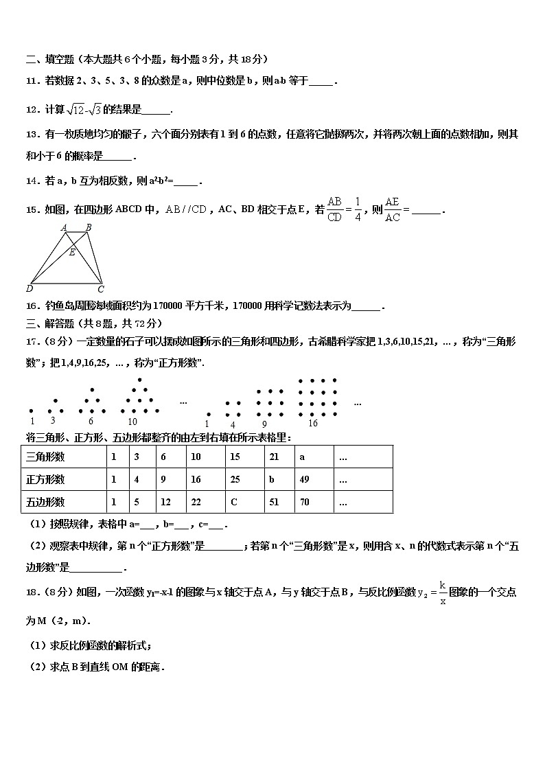 江苏省无锡市刘潭实验校2022年中考数学模拟试题含解析第3页