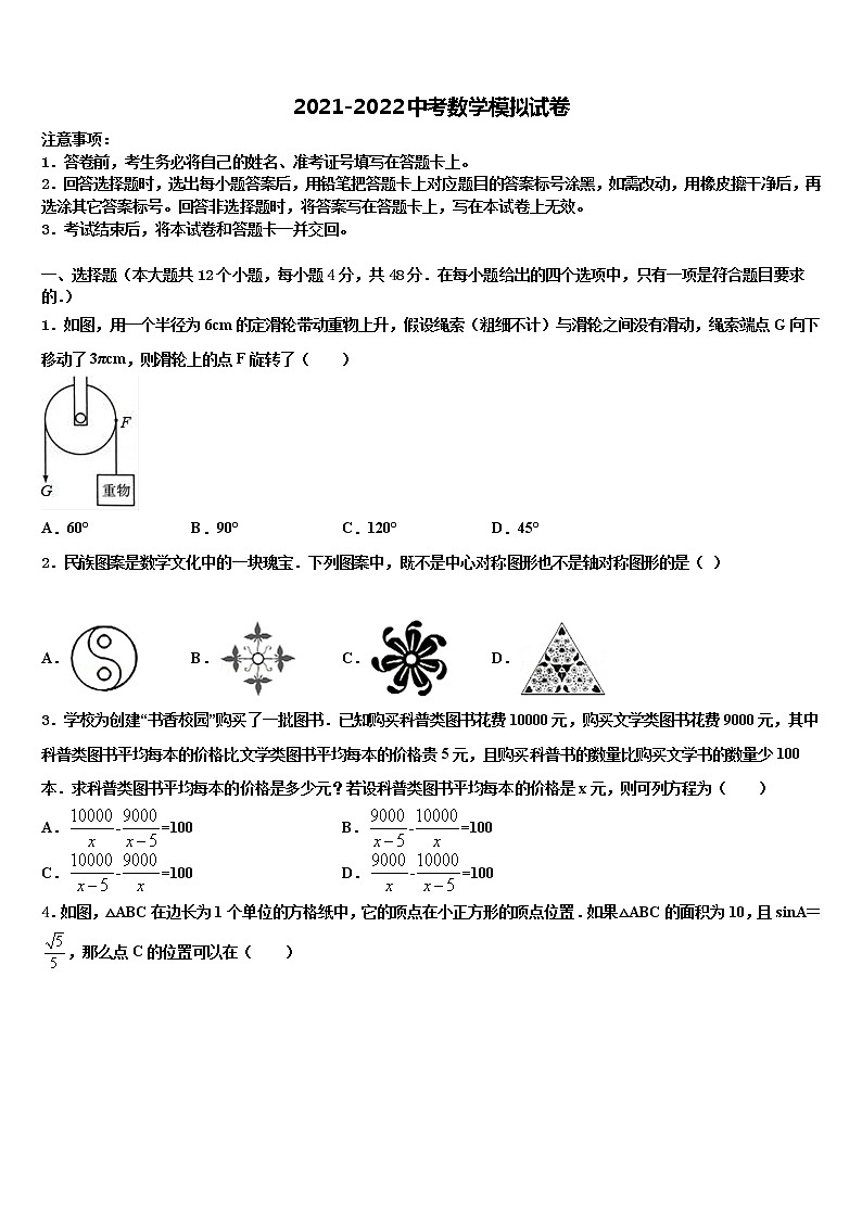 江苏省徐州市部分重点名校2022年中考数学模拟精编试卷含解析01
