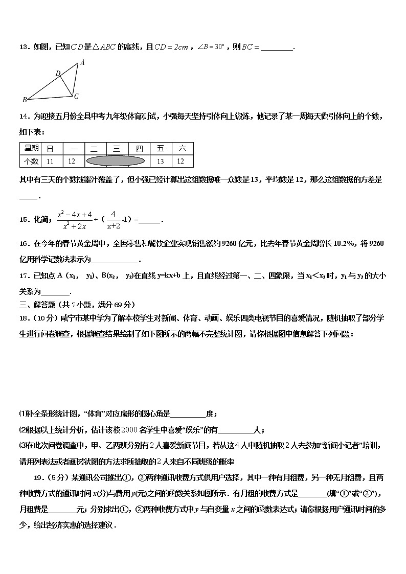 江苏省扬州市大丰区第一共同体2021-2022学年中考数学模拟试题含解析第3页