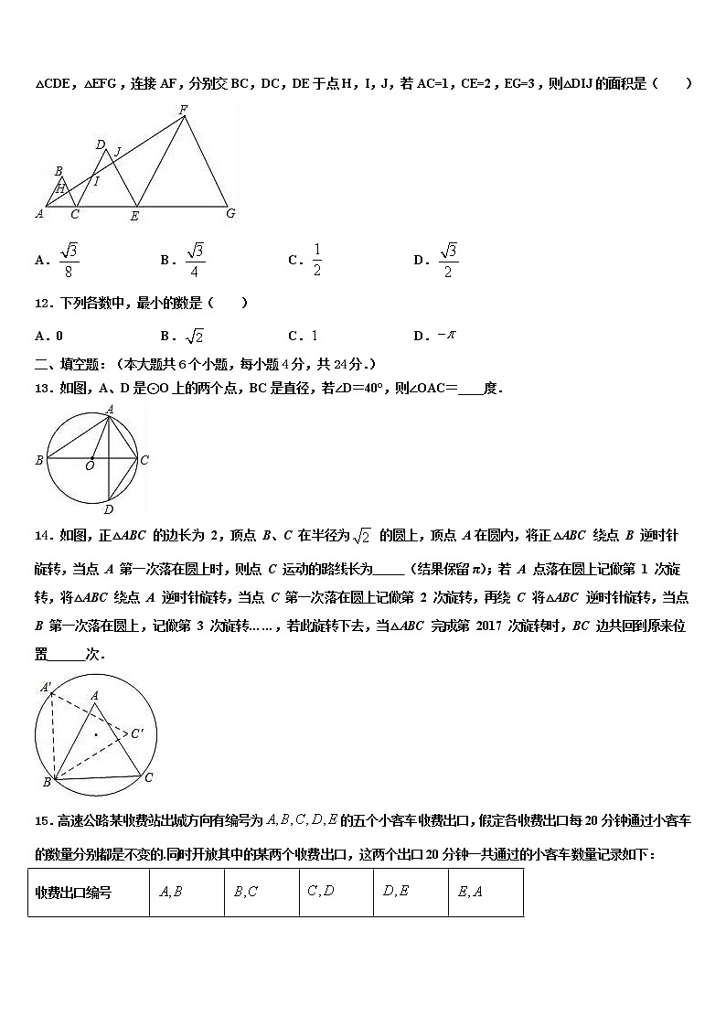 江西省抚州市崇仁县重点达标名校2022年中考数学四模试卷含解析03