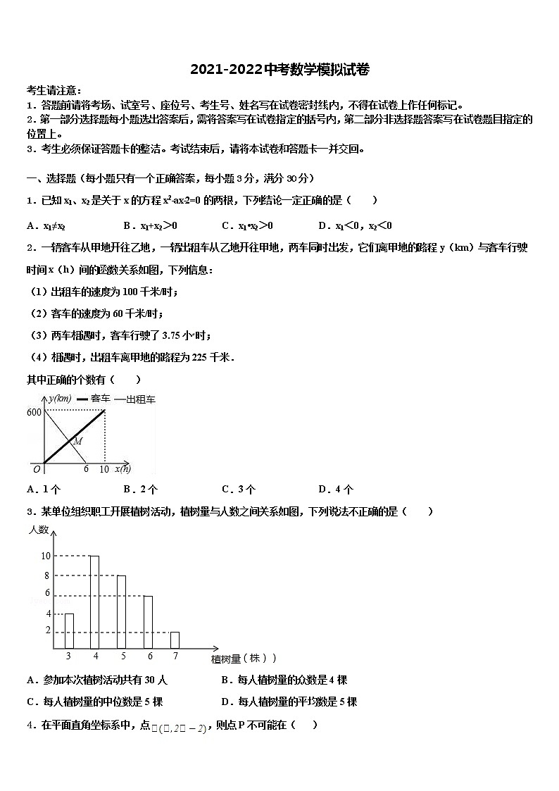 江西省抚州市临川二中学、崇仁二中学2022年中考数学押题卷含解析第1页