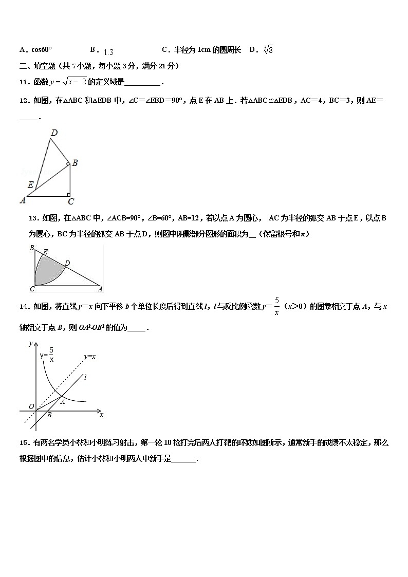 江西省吉安市吉水外国语校2021-2022学年中考数学模拟预测试卷含解析03