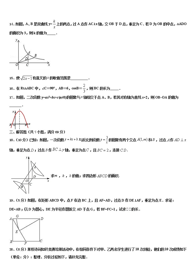 江西省鹰潭市达标名校2022年中考数学模试卷含解析03
