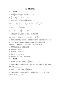 初中数学华师大版七年级上册第3章 整式的加减3.2 代数式的值练习