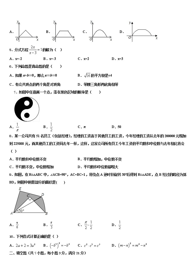 辽宁省大连市中学山区2022年中考冲刺卷数学试题含解析02