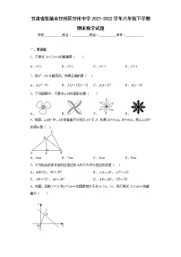 甘肃省张掖市甘州区甘州中学2021-2022学年八年级下学期期末数学试题(含答案)