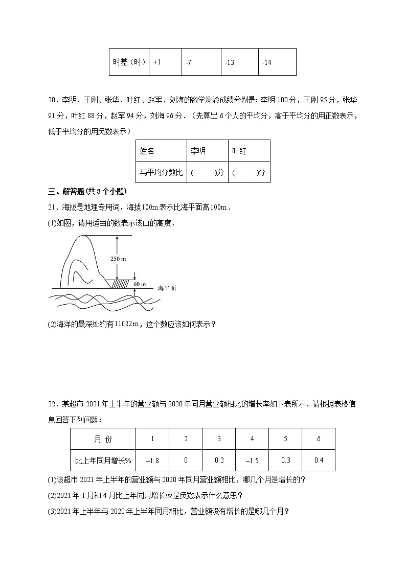 1.1 正数和负数课时练习-2022-2023学年七年级人教版数学上册(含答案)第3页