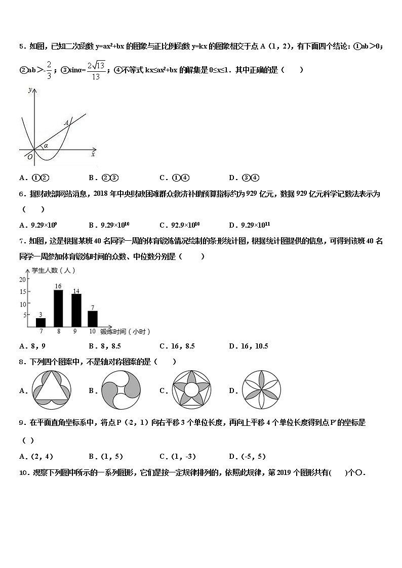 辽宁省沈阳七中学2022年中考数学押题试卷含解析02