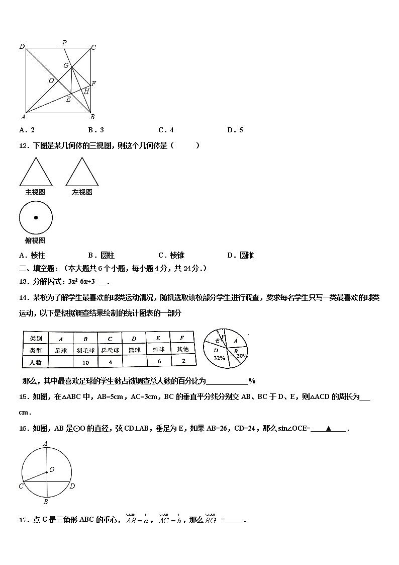 内蒙古鄂尔多斯市重点名校2021-2022学年中考数学四模试卷含解析03