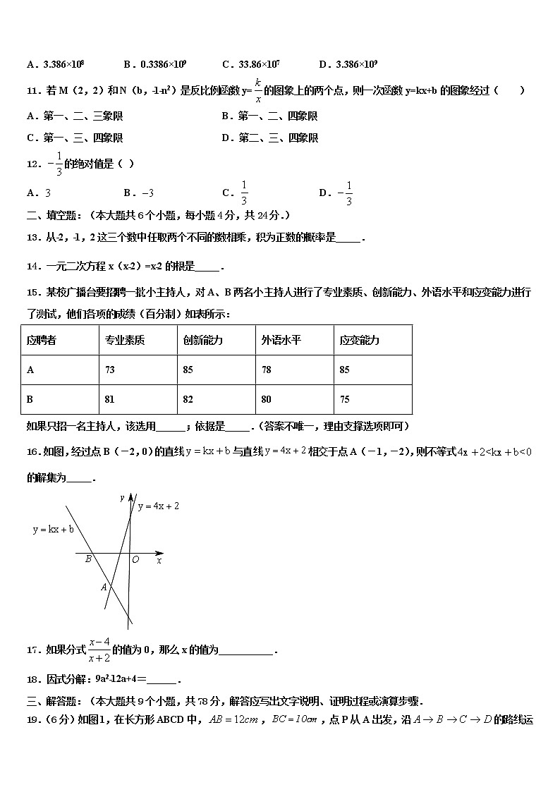 内蒙古翁牛特旗乌敦套海中学2022年中考数学最后冲刺浓缩精华卷含解析03