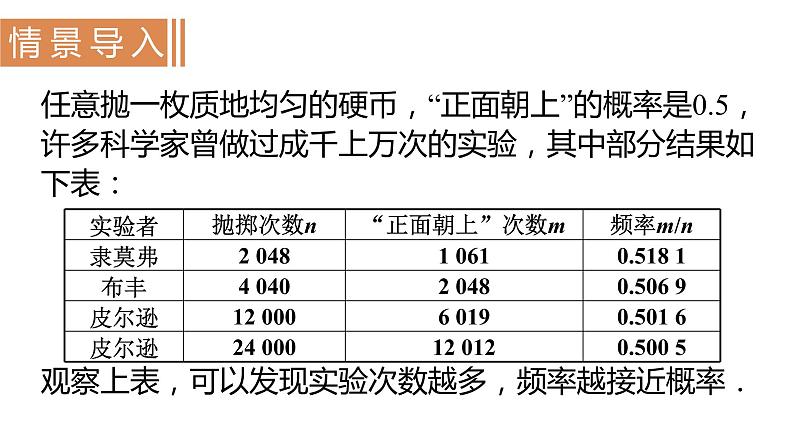 北师大版九年级数学上册课件 3.2　用频率估计概率02