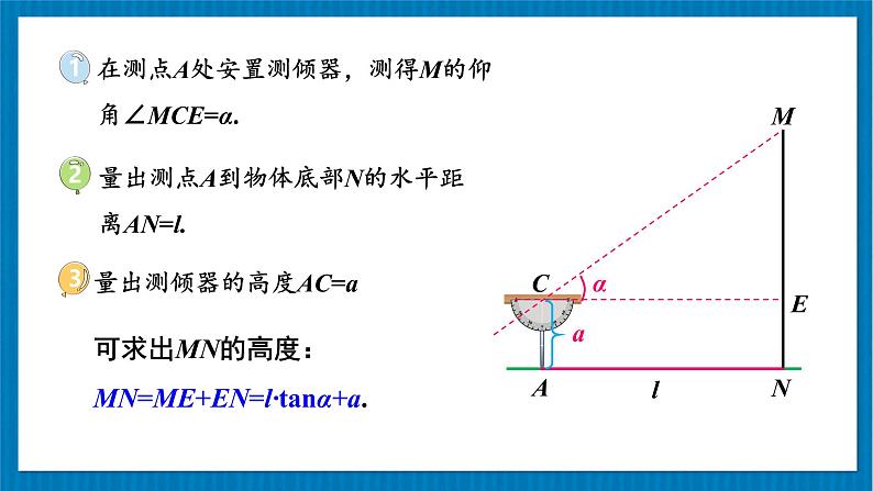 （新）北师版数学九年级下册 第一章 直角三角形的边角关系     6 利用三角函数测高 PPT课件07