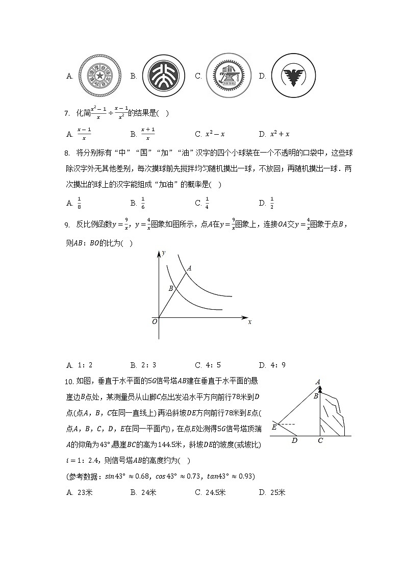 2022年山东省济南市历下区东方双语学校中考数学三模试卷（含解析）第2页