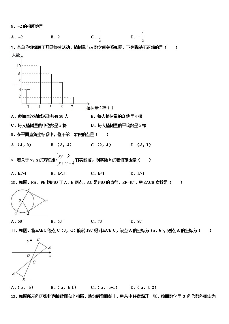 山东省临沂蒙阴县联考2022年中考数学仿真试卷含解析02