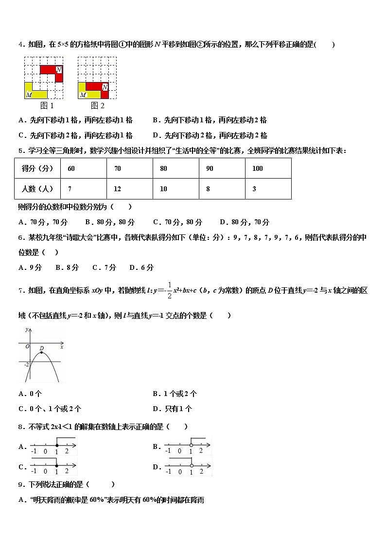 山东省威海市文登区2021-2022学年中考猜题数学试卷含解析第2页
