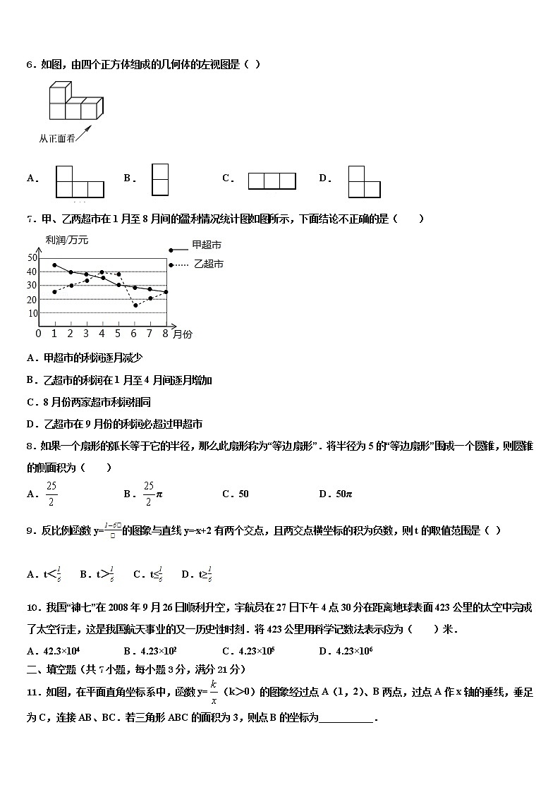 山东省重点中学2021-2022学年毕业升学考试模拟卷数学卷含解析第2页