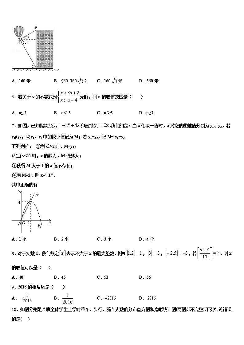 山西省晋中学市重点名校2022年中考猜题数学试卷含解析02