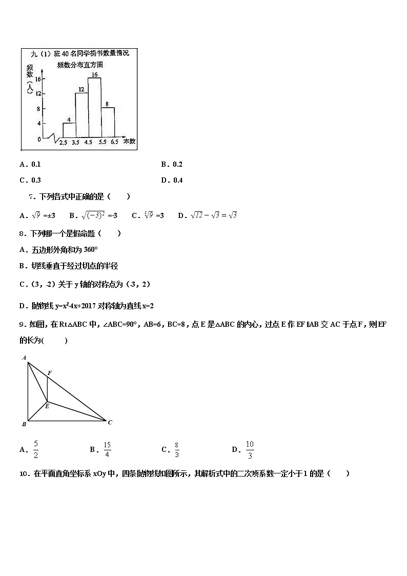 山东省枣庄市峄城区第二十八中学2021-2022学年中考四模数学试题含解析第2页