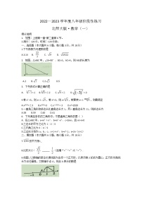 江西省萍乡市2022-2023学年八年级上学期阶段性练习（一)数学试题（含答案）