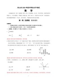 2020年四川省乐山市中考数学真题