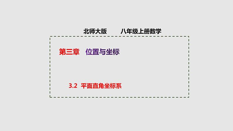 3.2 平面直角坐标系 初中数学北师大版八上授课课件01