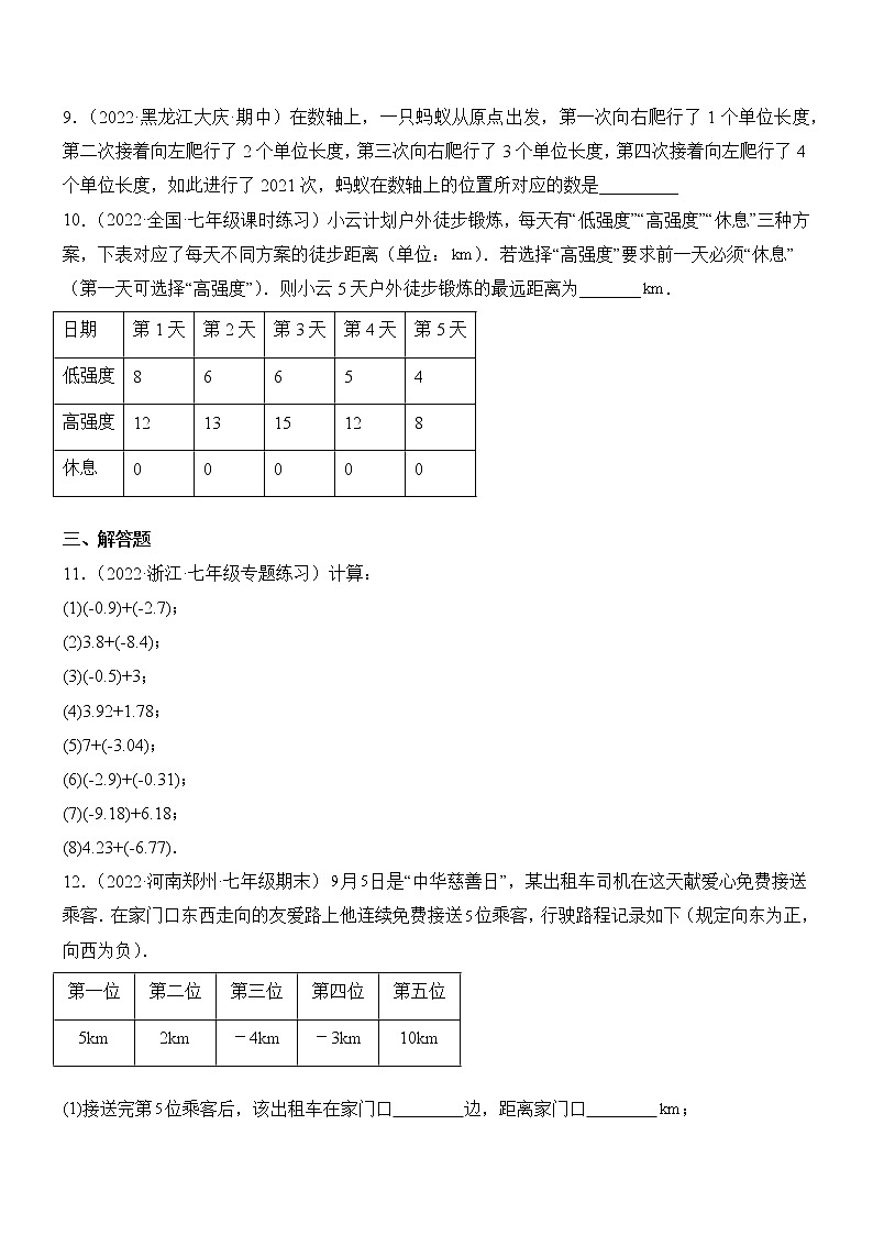 2.4 有理数的加法（分层练习）（原卷版）第2页
