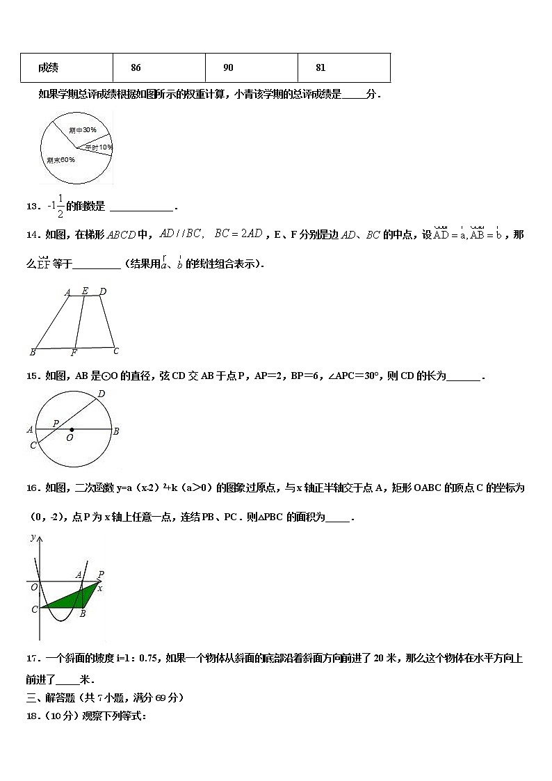山西省运城市新绛县2021-2022学年中考数学四模试卷含解析第3页