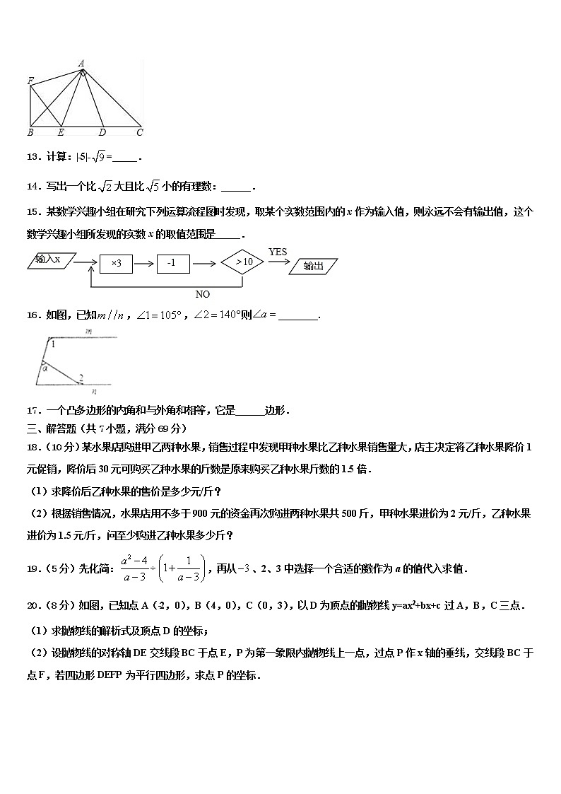 陕西宝鸡渭滨区市级名校2022年中考数学模拟预测题含解析03