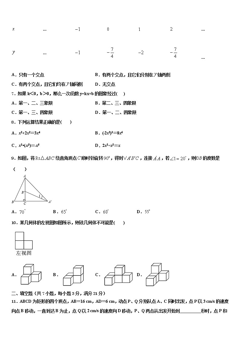 山西省永济市2021-2022学年中考数学五模试卷含解析第2页