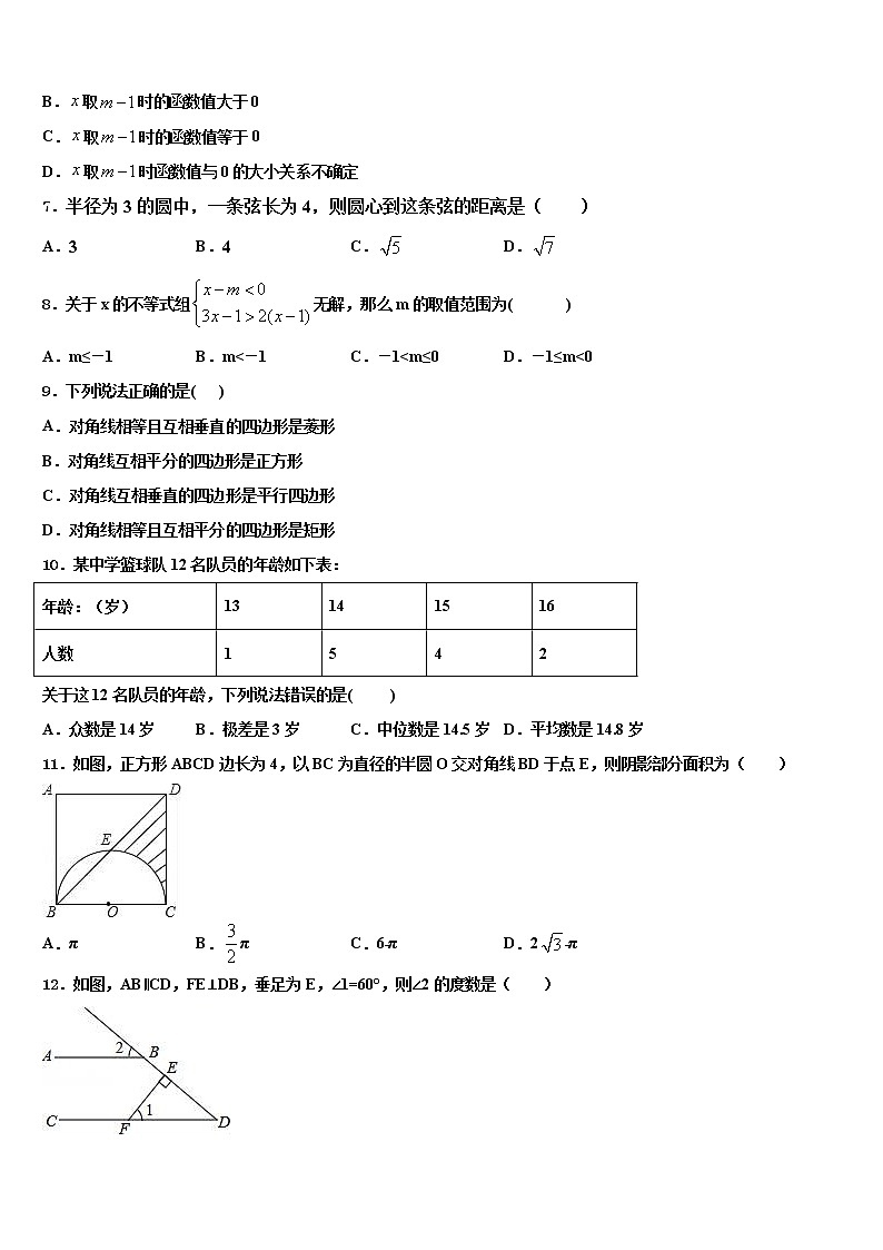 山西省朔州市朔城区第四中学2022年中考四模数学试题含解析02