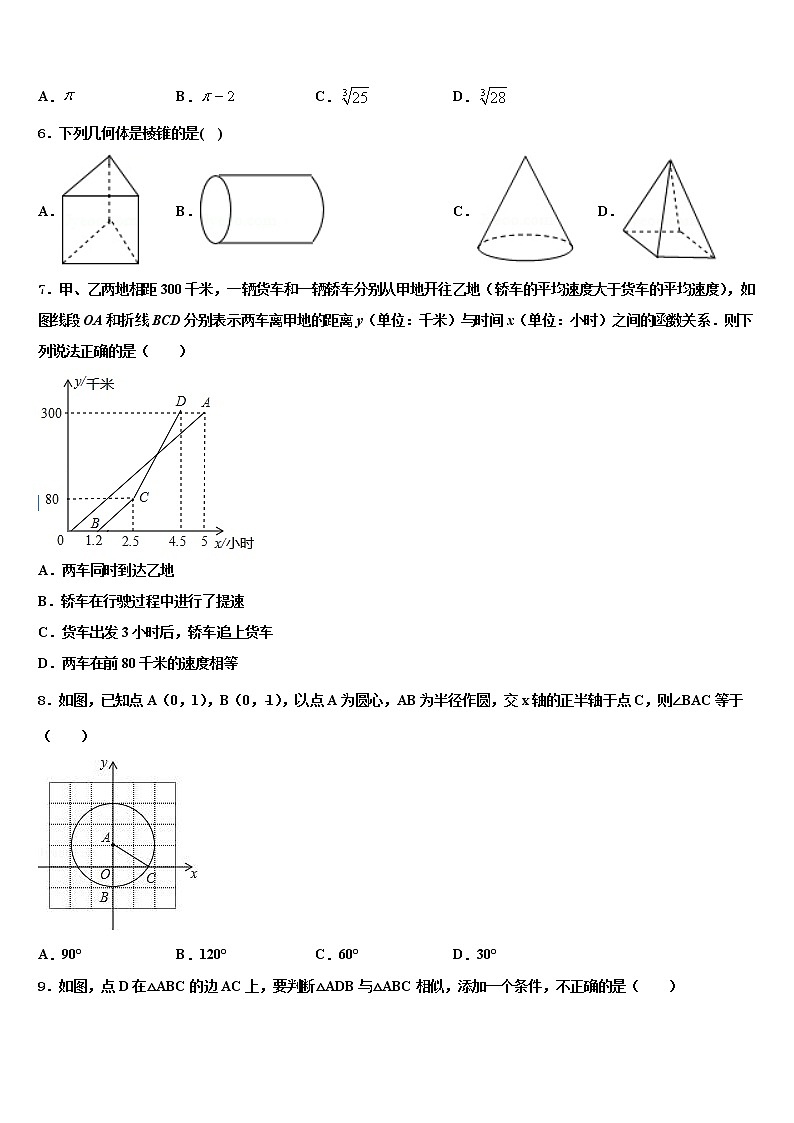 山西省太原五十三中学2022年中考数学对点突破模拟试卷含解析02