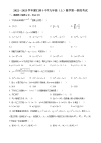 福建省厦门市双十中学2022-2023学年九年级学期第一次月考数学试卷(含答案)