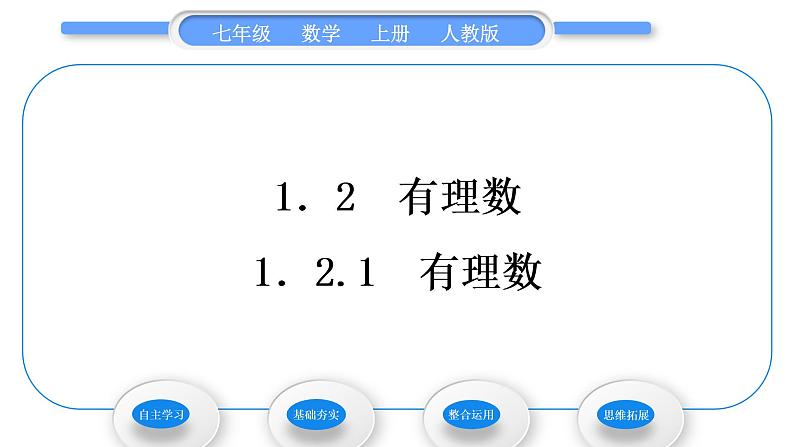 人教版七年级数学上第一章有理数1-1.2.1　有理数习题课件第1页