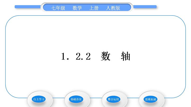 人教版七年级数学上第一章有理数2-1.2.2　数　轴习题课件01