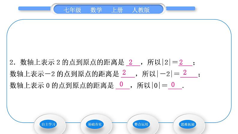 人教版七年级数学上第一章有理数第1课时　绝对值习题课件第8页