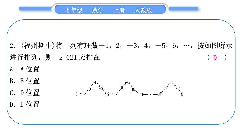 人教版七年级数学上第二章整式的加法4-知能素养小专题(三)　探索规律习题课件第3页