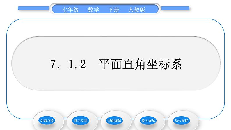 人教版七年级数学下第七章平面直角坐标系7.1.2　平面直角坐标系习题课件第1页