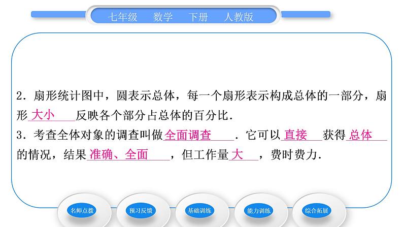 人教版七年级数学下第十章数据的收集、整理与描述10.1 第1课时　全面调查习题课件第6页