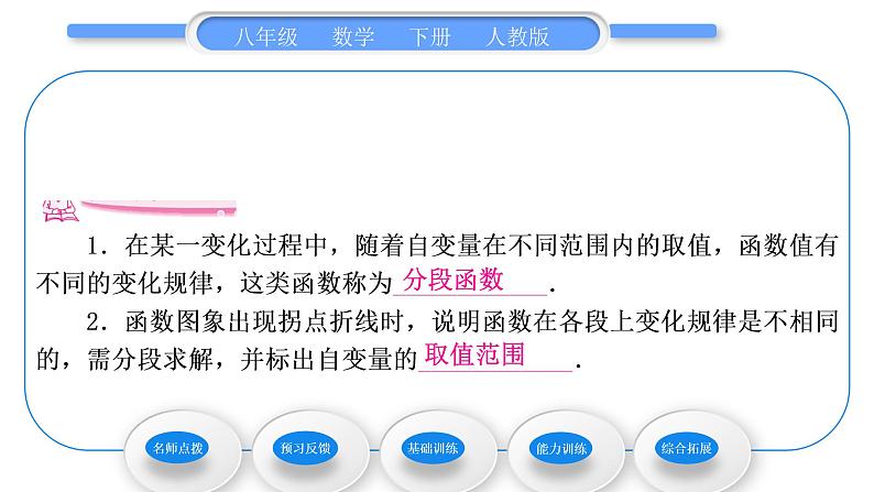 人教版八年级数学下第十九章一次函数19.2.2第4课时　一次函数的应用习题课件06