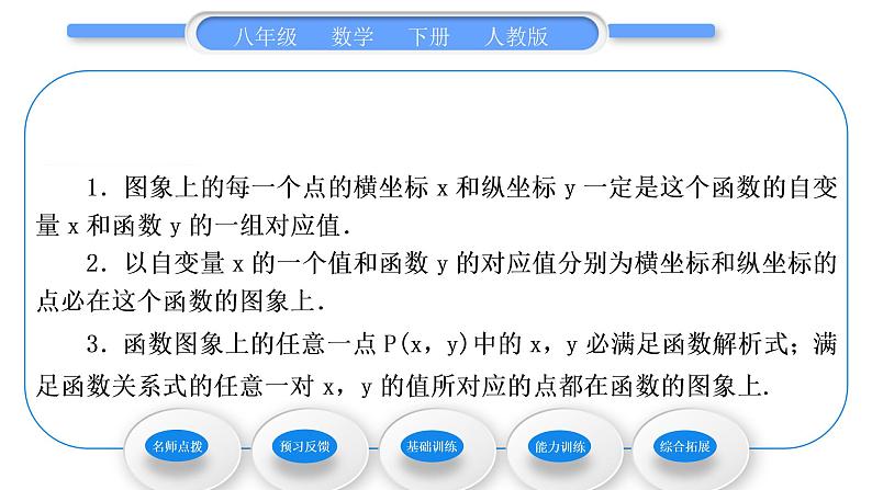 人教版八年级数学下第十九章一次函数19.1.2第1课时   函数的图象习题课件04