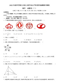 2022年秋季学期九年级上册学业水平阶段性抽测期中模拟数学试题卷（二）