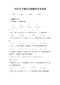 湖南省郴州市桂阳县第二中学2022-2023学年九年级上学期第一次月考数学试题(含答案)