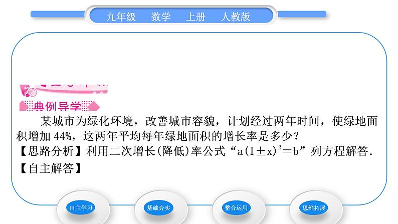 人教版九年级数学上第二十一章一元二次方程21.3第2课时　用一元二次方程解决平均增长(降低)率问题和销售问题习题课件第2页