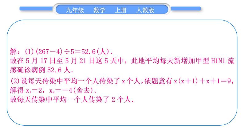 人教版九年级数学上第二十一章一元二次方程基本强化训练(二)　一元二次方程的实际应用习题课件04