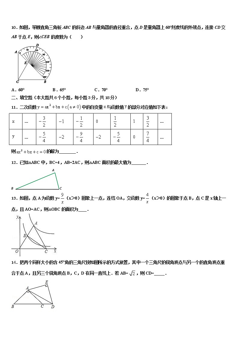 深圳实验校2022年中考联考数学试卷含解析第3页