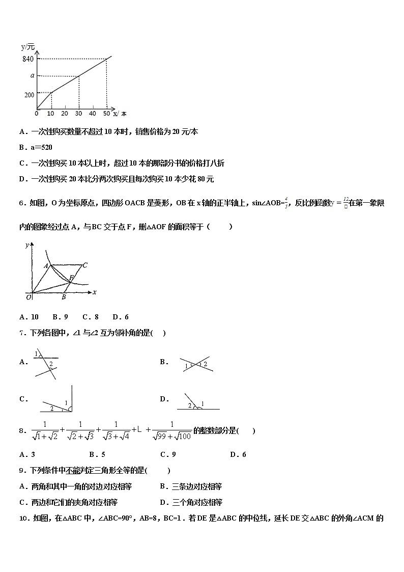 四川省成都市实验外国语校2022年中考数学模拟精编试卷含解析第2页