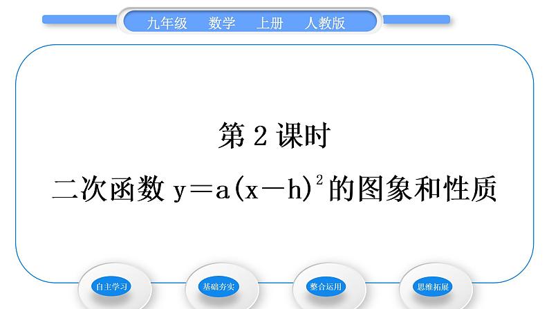 人教版九年级数学上第二十二章二次函数第2课时　二次函数y＝a(x－h)2的图象和性质习题课件第1页