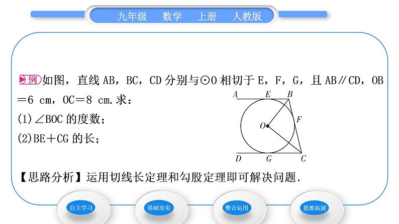 人教版九年级数学上第二十四章圆第3课时　切线长定理和三角形的内切圆习题课件第4页