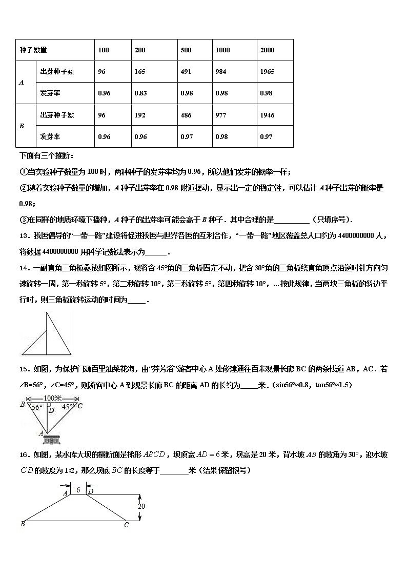 陕西省西安市经开区2022年中考数学模拟预测试卷含解析03